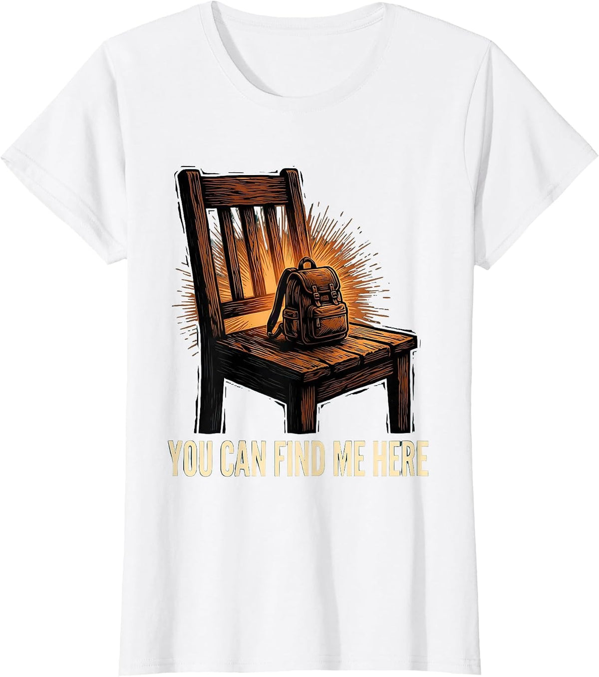 You Can Find Me Here Linocut School Counselor Student T-Shirt - White