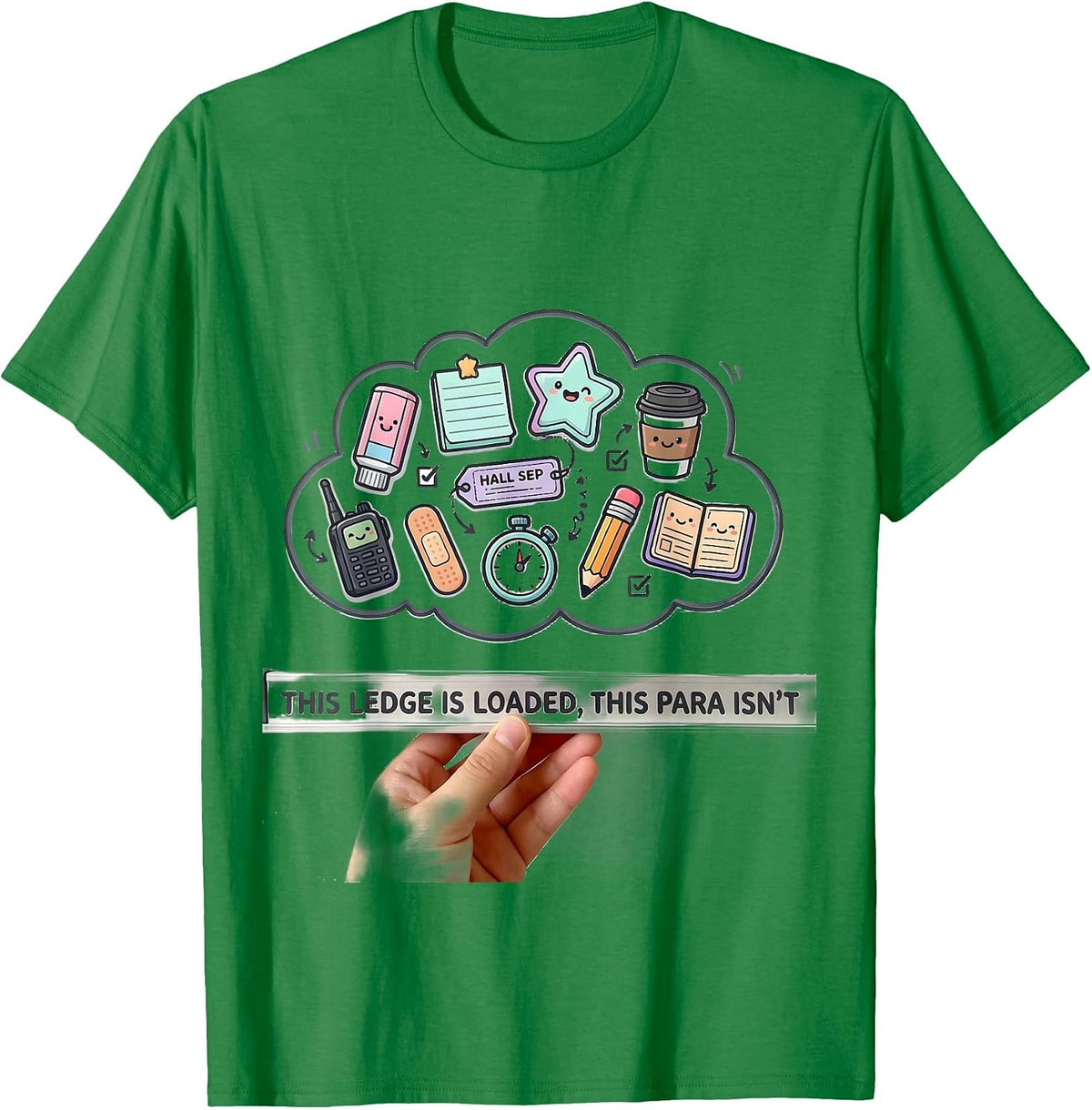 Men's This Ledge Is Loaded, This Para Isn't Kawaii T-Shirt - Kelly Green