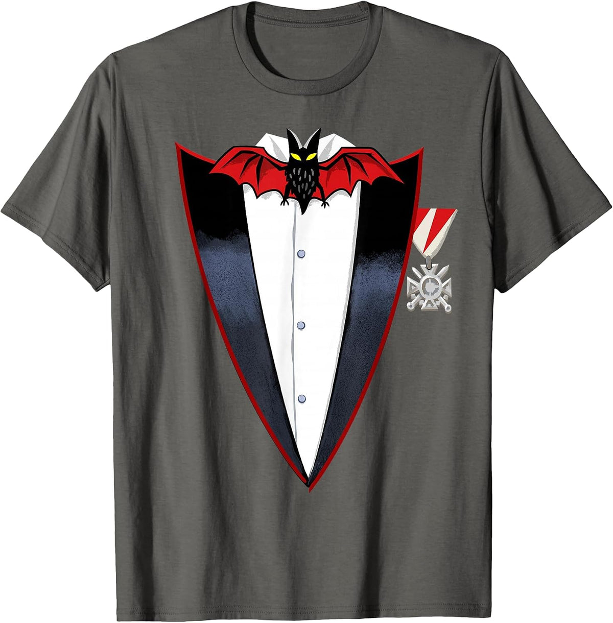 Realistic Dracula Tuxedo - Instant Costume T-Shirt - Asphalt Grey