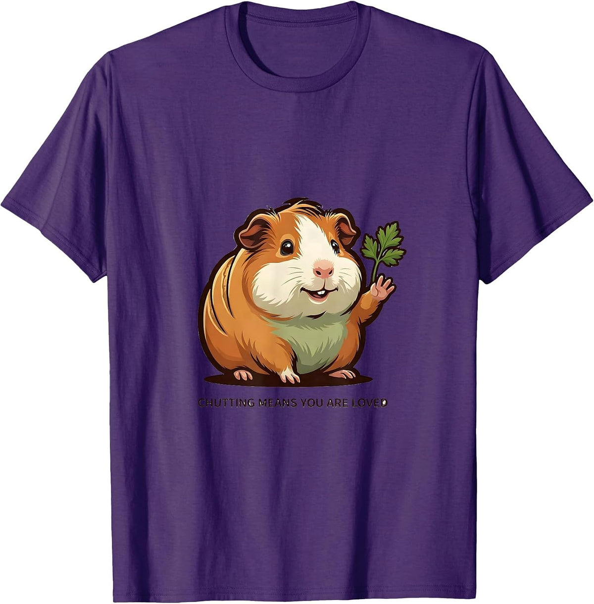 Chutting Means You Are Loved Funny Guinea Pig Lover Cavy T-Shirt - Purple