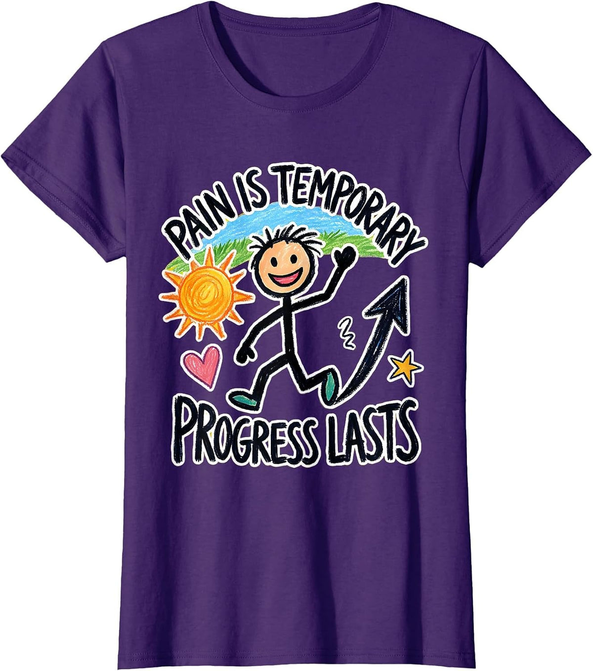 Women's Pain Is Temporary Progress Lasts Physical Therapy T-Shirt - Purple
