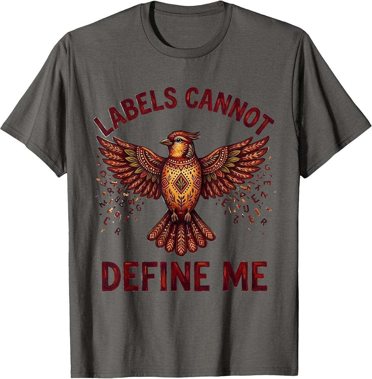 Men's Labels Cannot Define Me Dyslexia Awareness Design T-Shirt - Asphalt Grey
