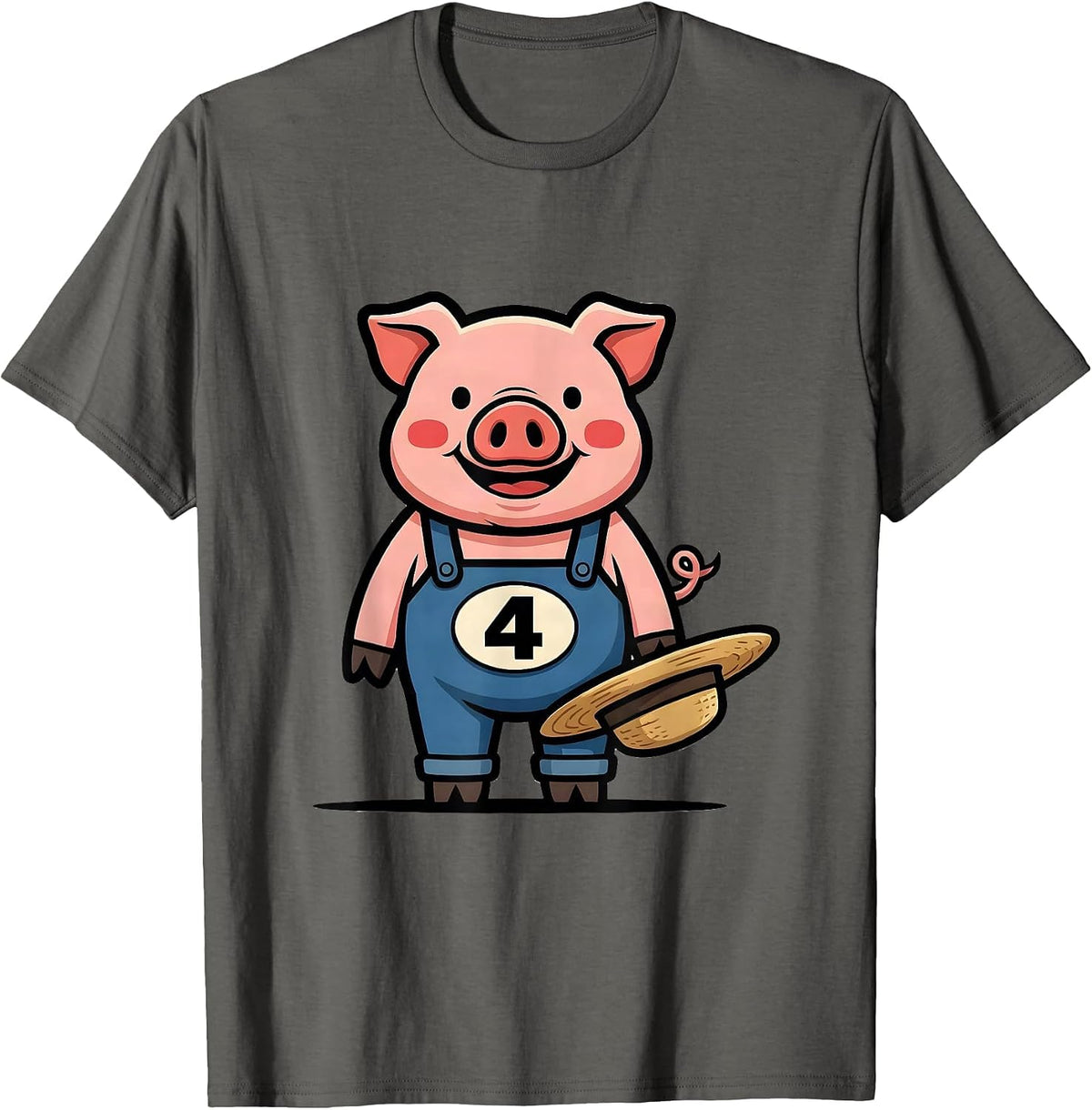 4 Funny Pig Lover Halloween Costume Humor T-Shirt - Asphalt Grey
