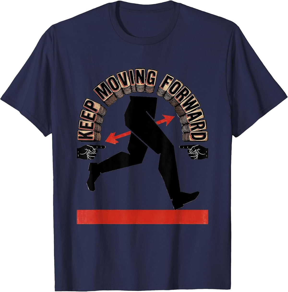 Men's Keep Moving Forward Physical Therapy Design T-Shirt - Navy Blue