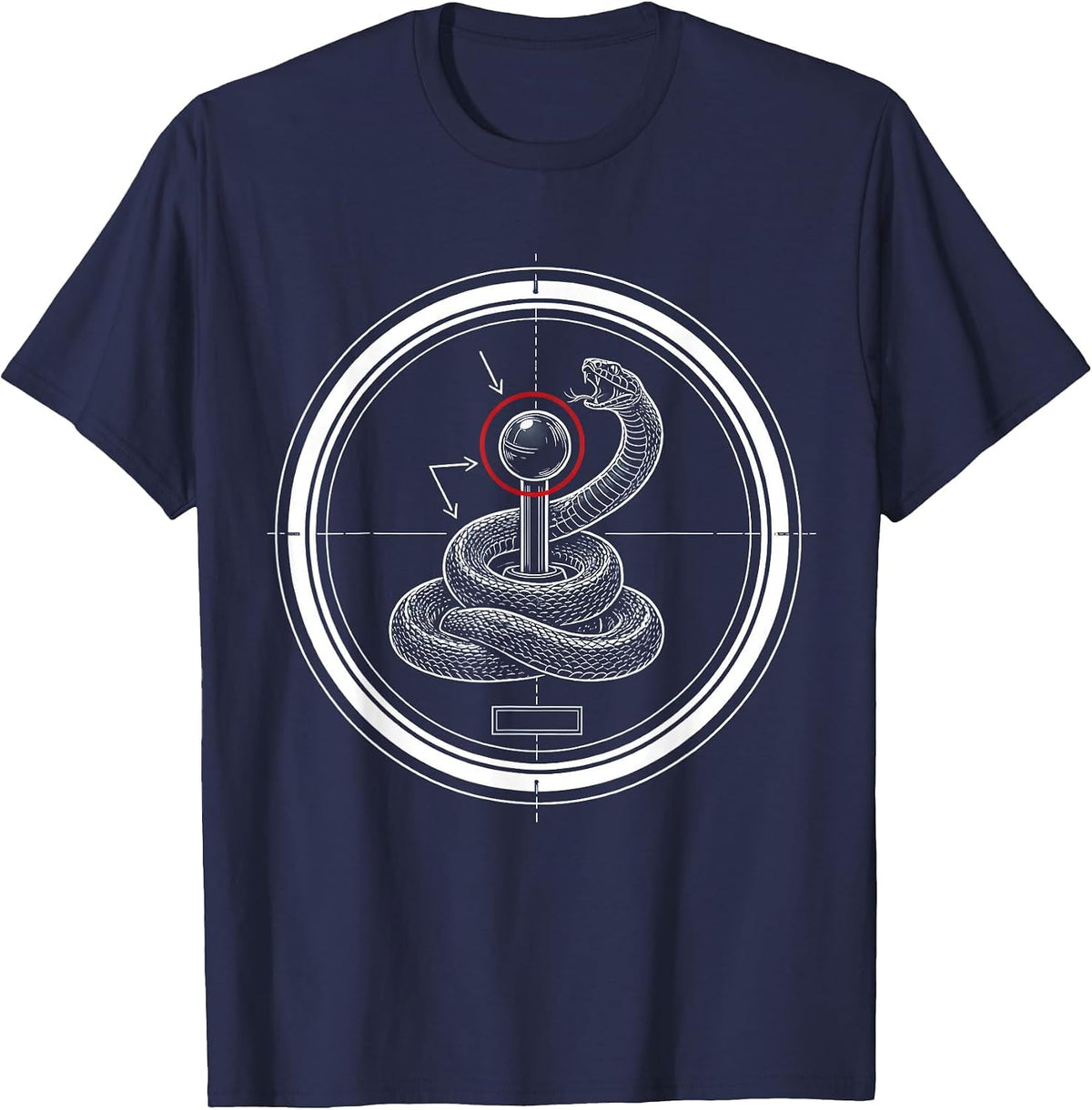 Men's Gearshift Snake Coil Car Enthusiast Graphic T-Shirt - Navy Blue