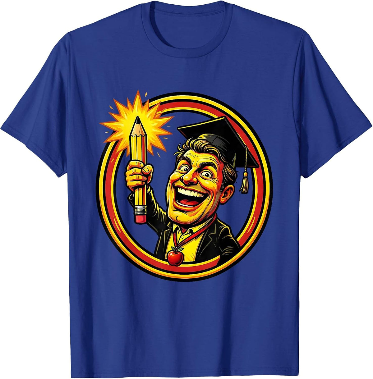 SPED Teacher Pencil Torch Illustration T-Shirt - Royal Blue