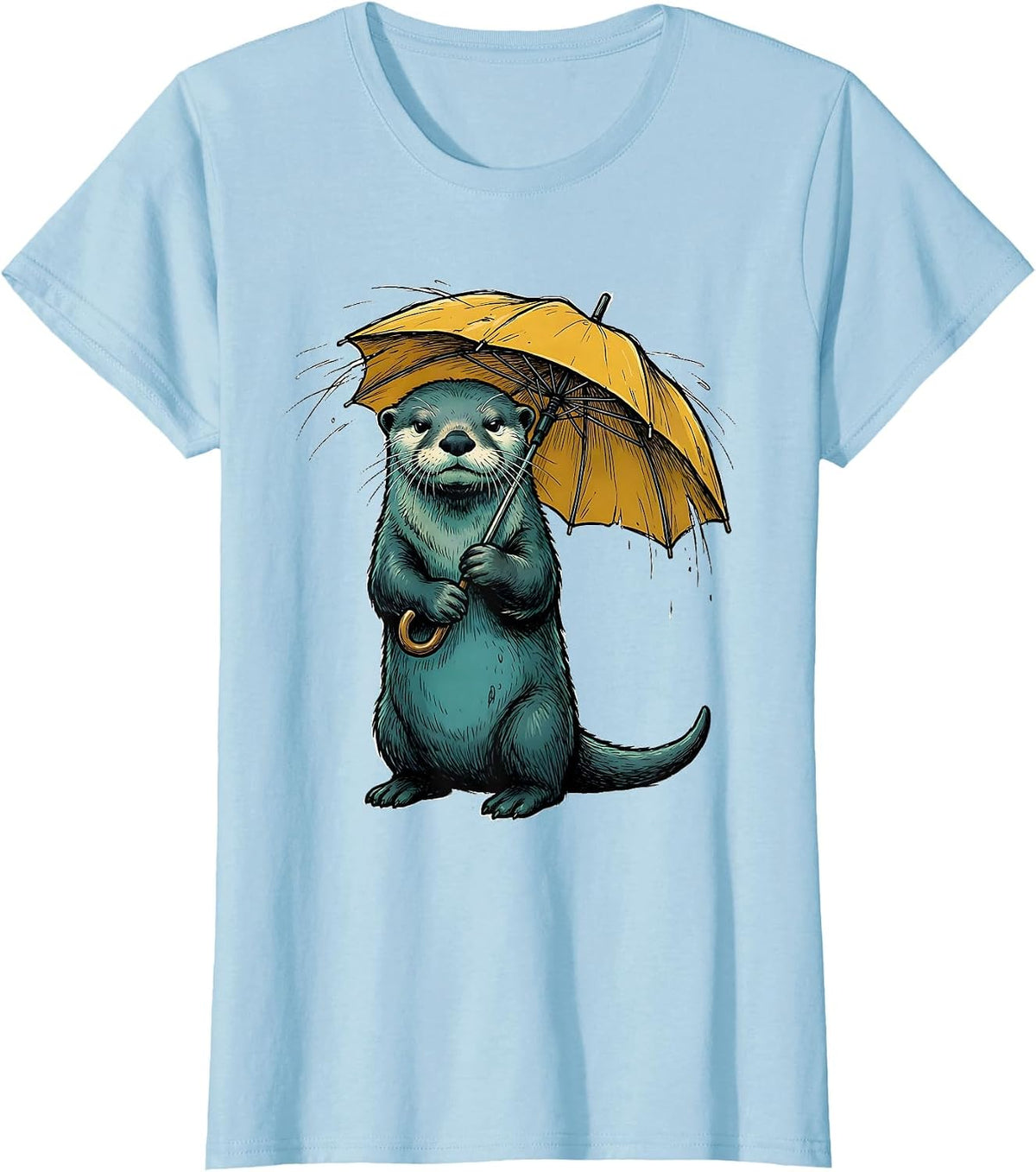 Sea Otter Marker Outline Funny Otter Lover Gifts T-Shirt - Baby Blue