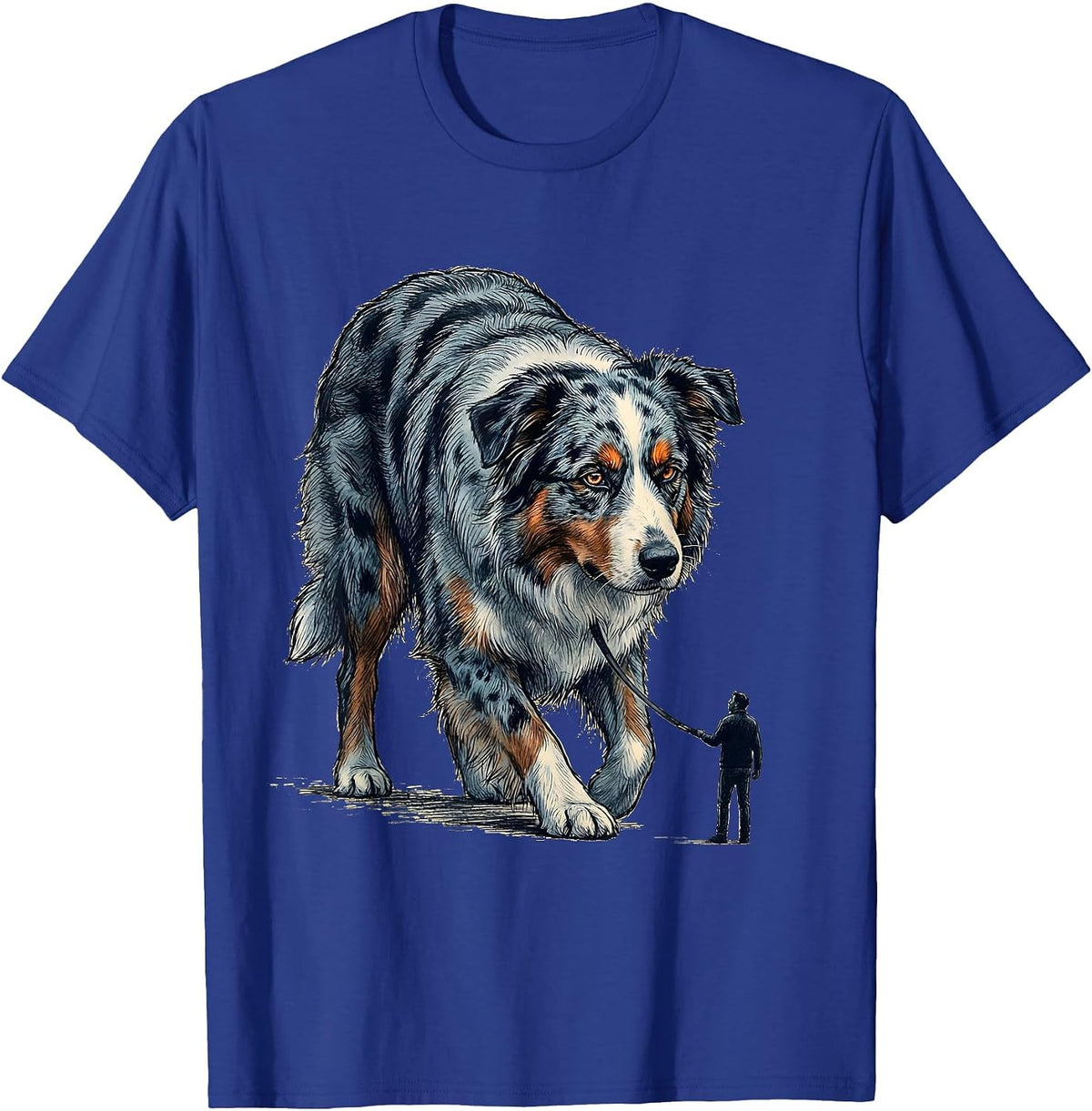 Men's Aussie Dog Owner Mini Australian Shepherd Humor T-Shirt - Royal Blue