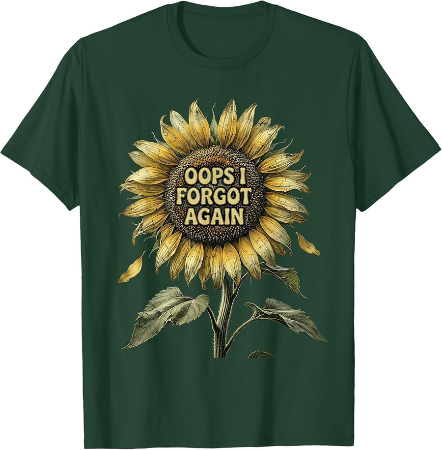 Men's Oops I Forgot Again ADHD Awareness Design T-Shirt - Dark Green