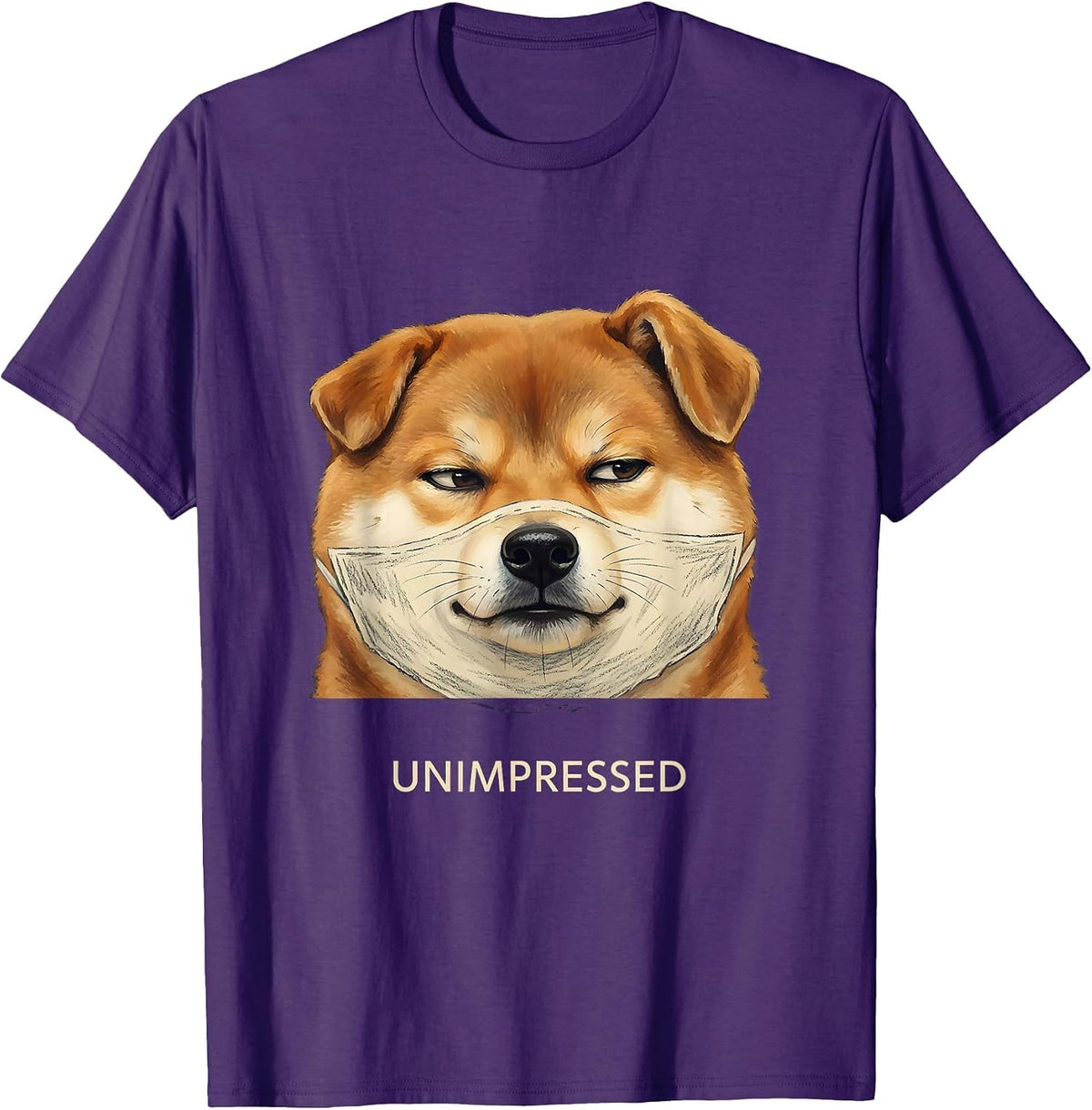 Men's Unimpressed Storybook Shiba Inu Doge Meme Humor T-Shirt - Purple