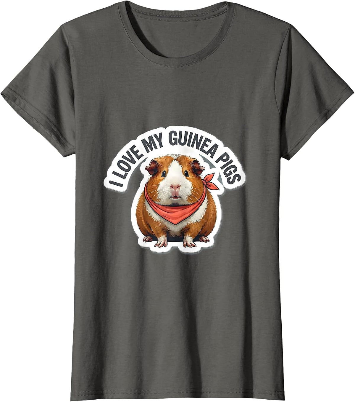 Women's I Love My Guinea Pigs Funny Farm Animal Lover Gift T-Shirt - Asphalt Grey