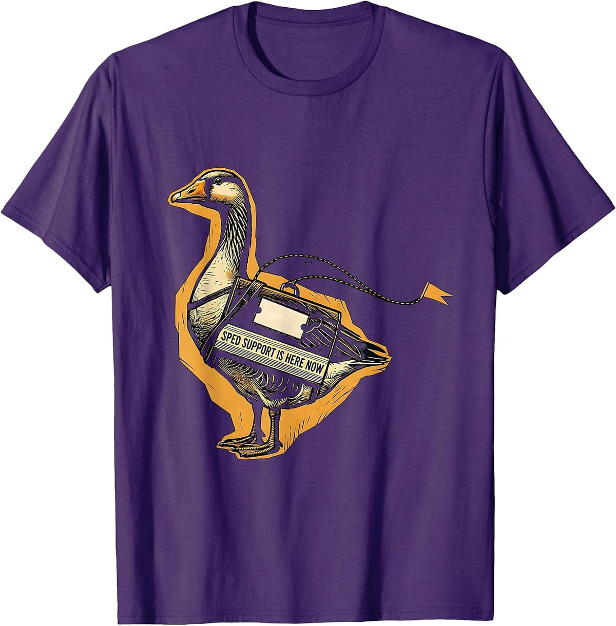 SPED Support Is Here Now Funny Special Education Teacher T-Shirt - Purple