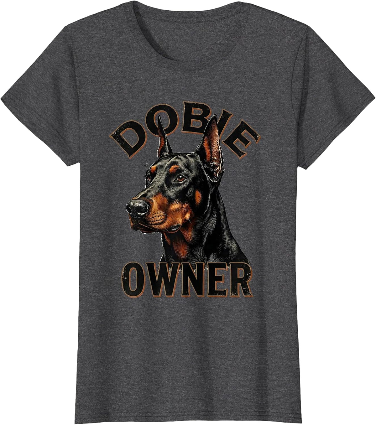 Women's Dobie Owner Vintage Doberman Pinscher Dog Lover Gift T-Shirt - Dark Heather Grey