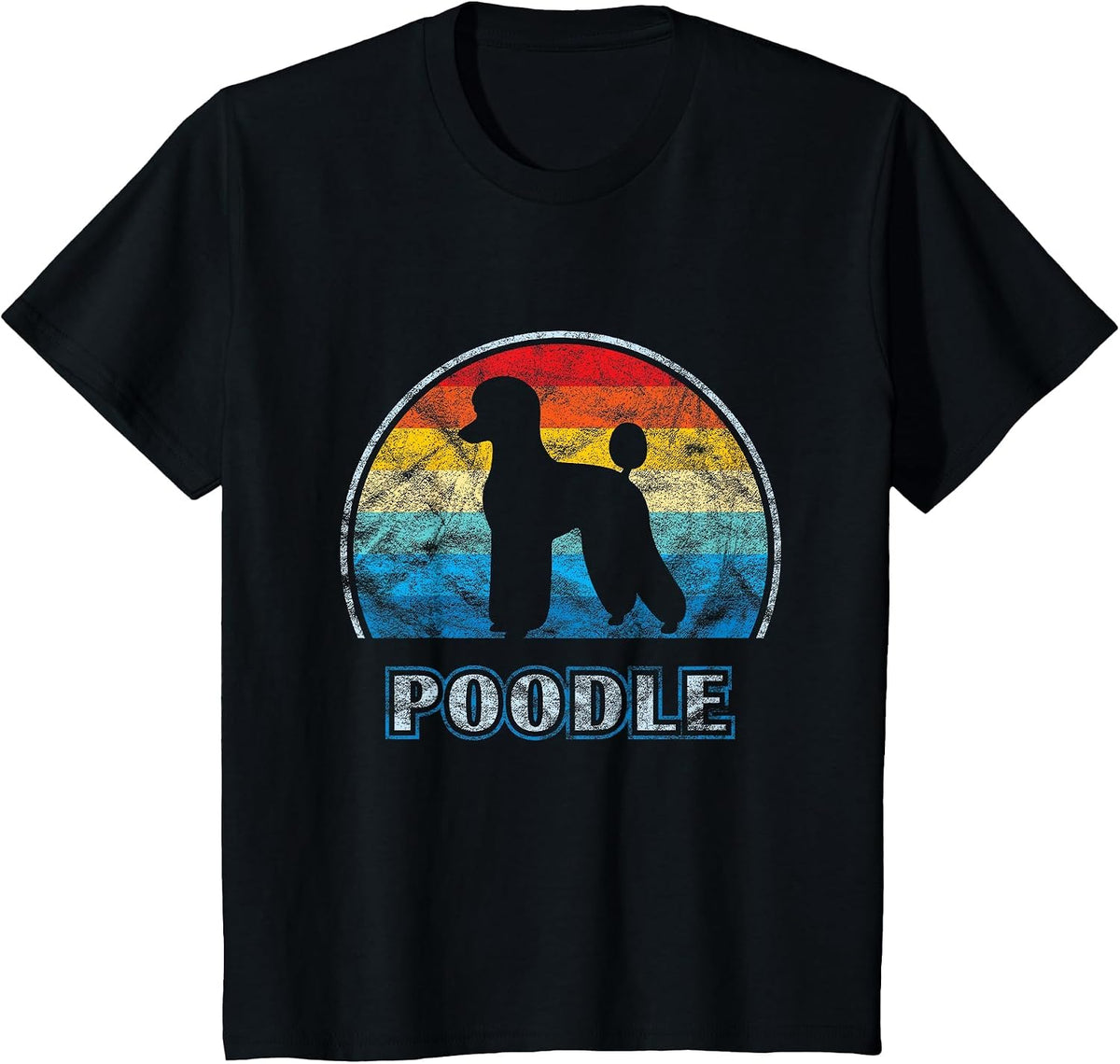 Poodle Vintage Design Dog T-Shirt - Black