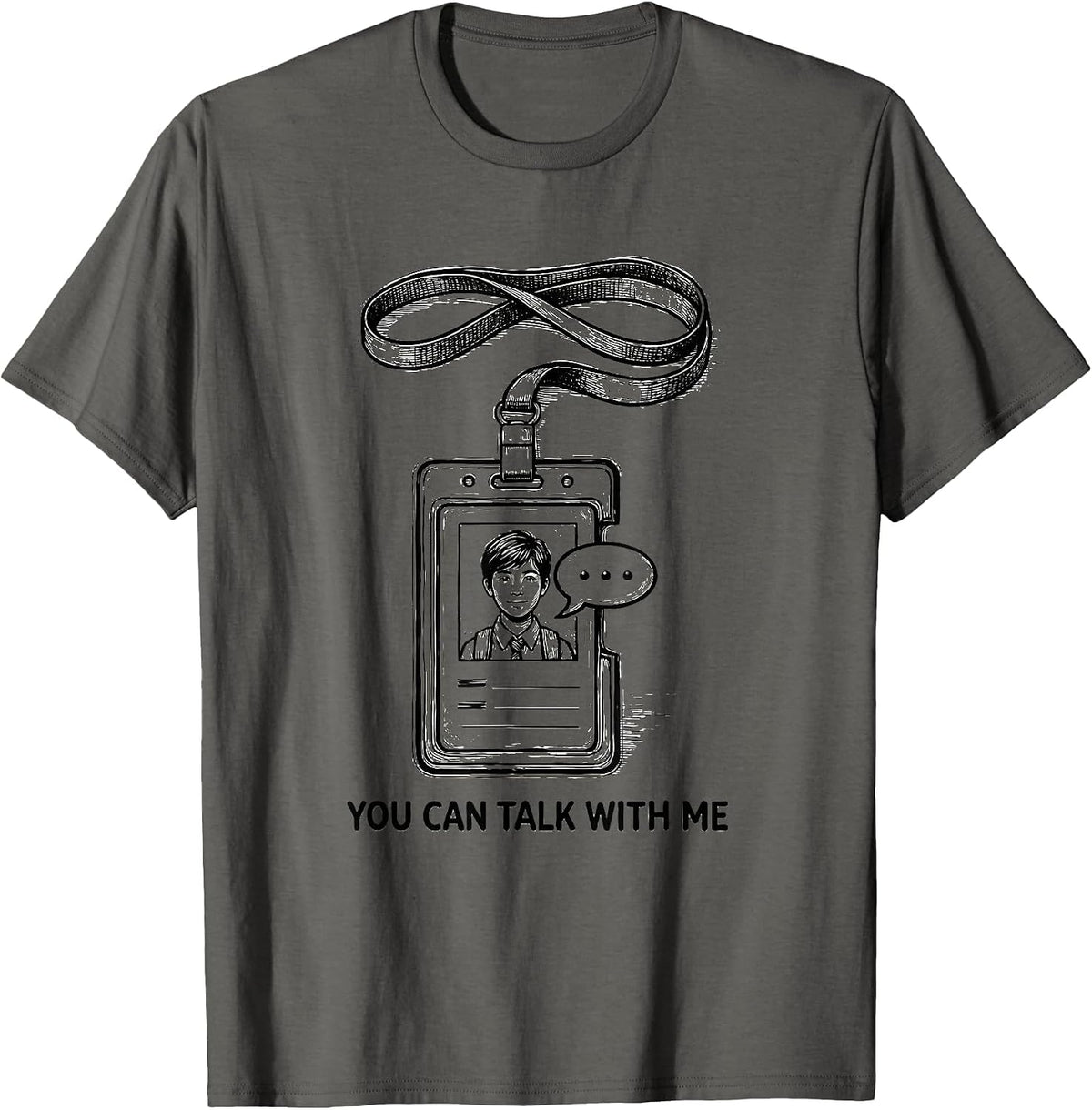Men's You Can Talk With Me Groovy Retro School Counselor T-Shirt - Asphalt Grey