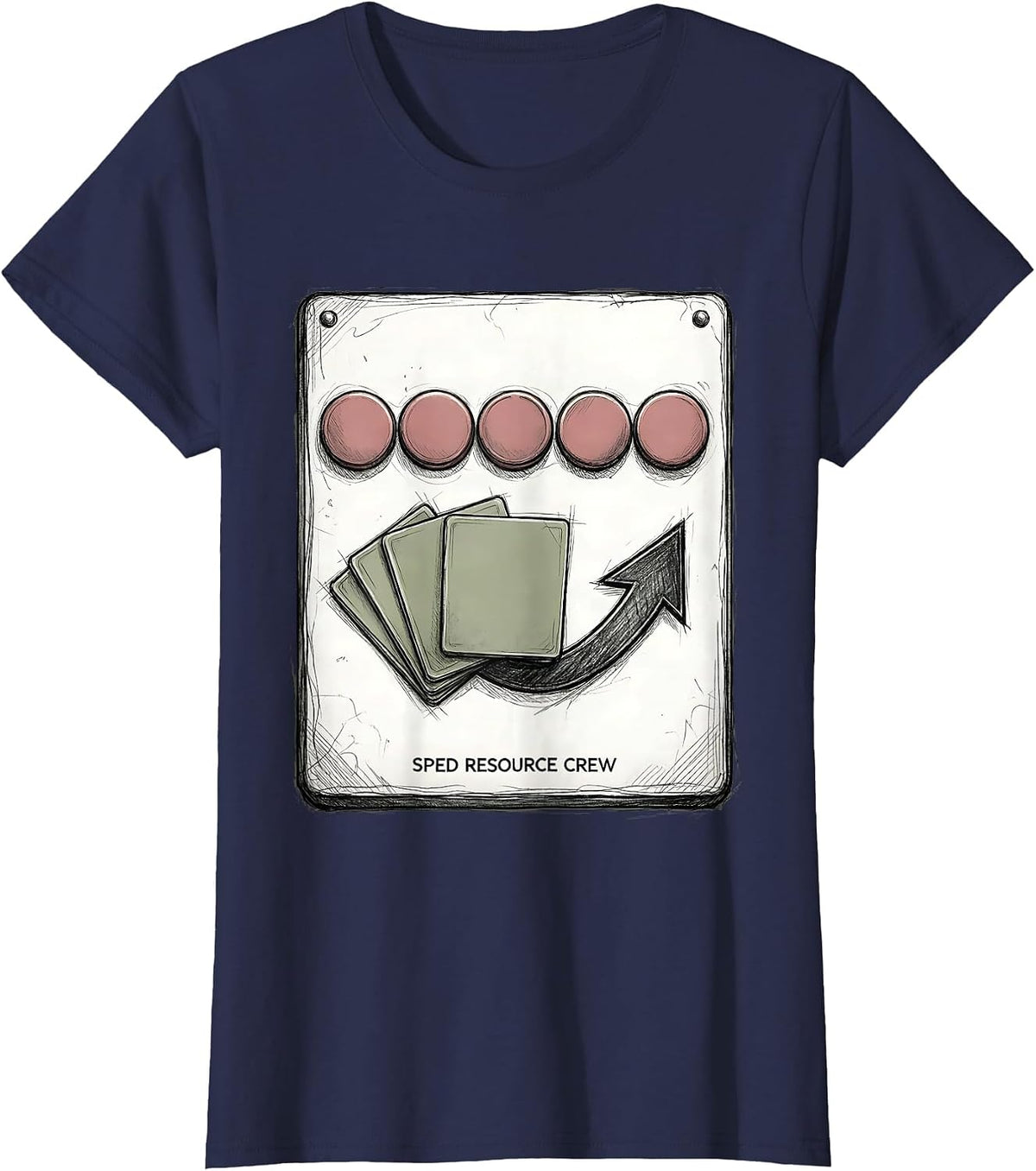 Women's SPED Resource Crew Special Education Teacher Squad Pride T-Shirt - Navy Blue