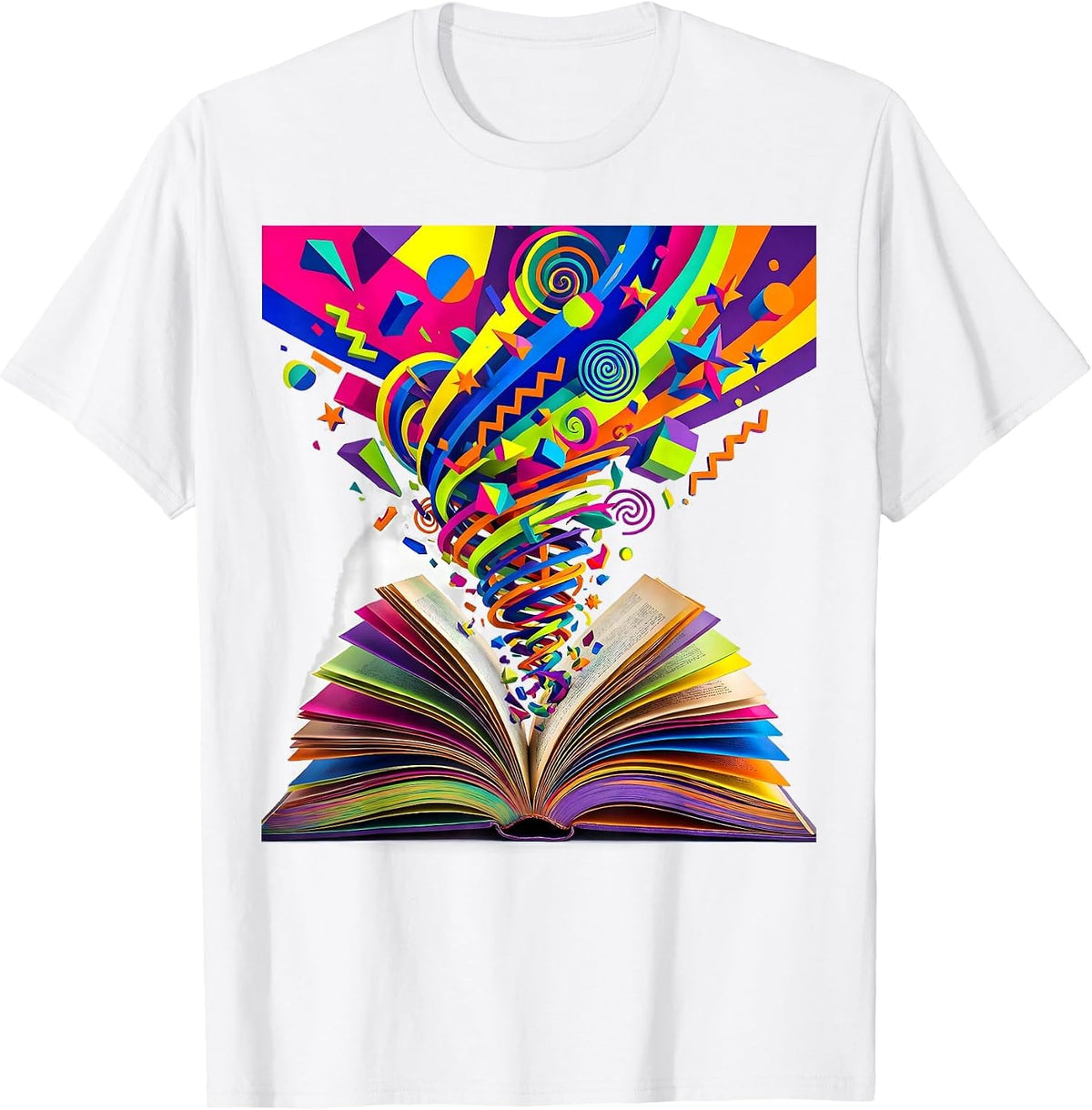 Dyslexia Awareness Open Book Floating Letters T-Shirt - White