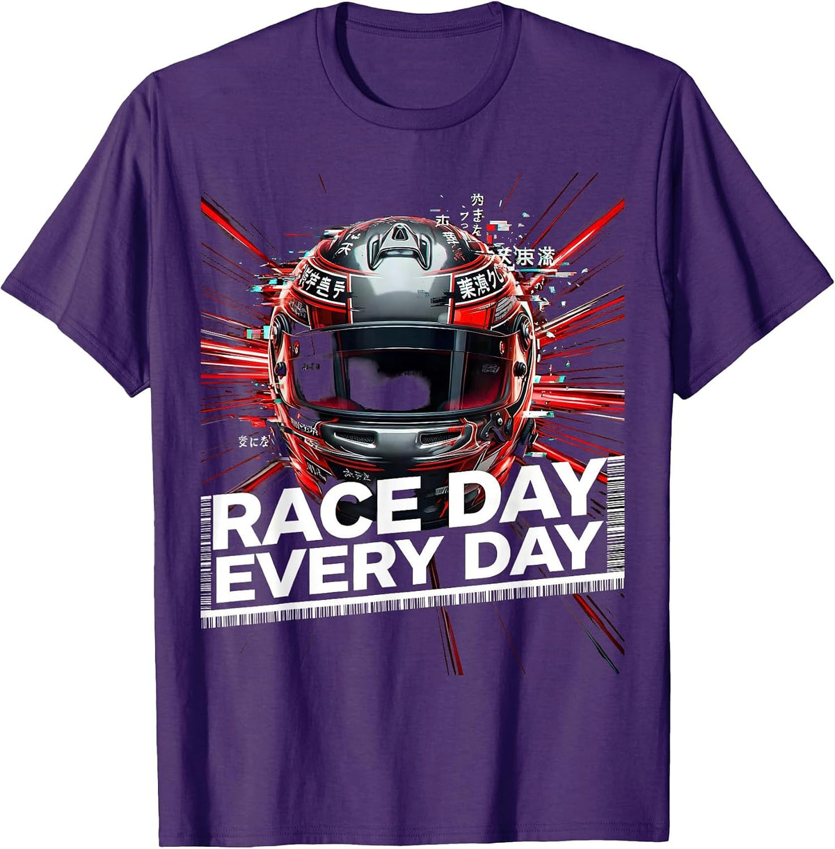 Men's Race Day Every Day Motorsport Racing Design T-Shirt - Purple