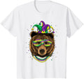 Bear Animal Lover Cute Mardi Gras Carnival Jester T-Shirt, Youth, White, 2T - As Pictured