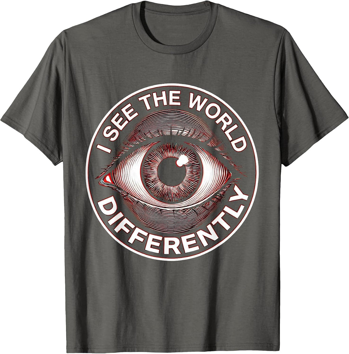 Men's I See The World Differently Dyslexia Awareness T-Shirt - Asphalt Grey