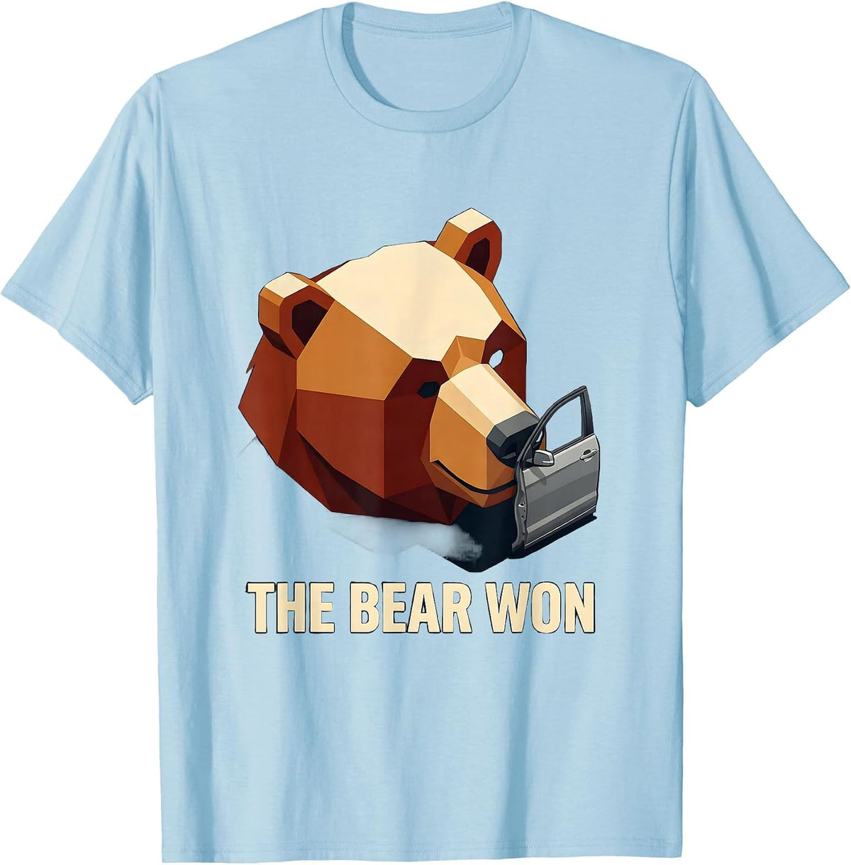 Men's The Bear Won Funny Bear Lover Wildlife Humor T-Shirt - Baby Blue
