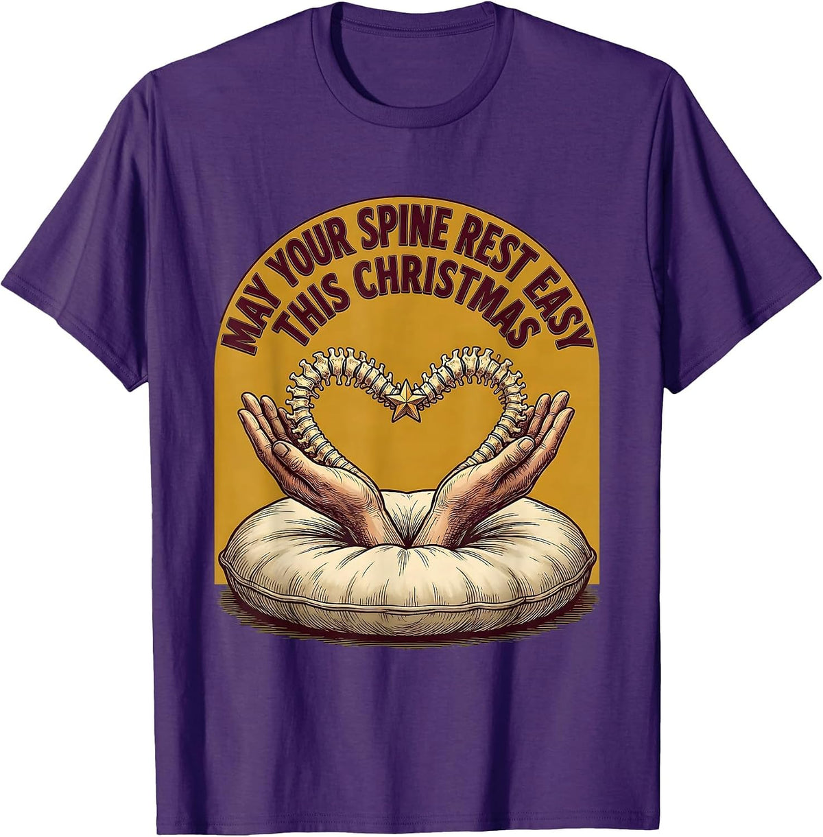 May Your Spine Rest Easy This Christmas Funny Chiropractor T-Shirt - Purple