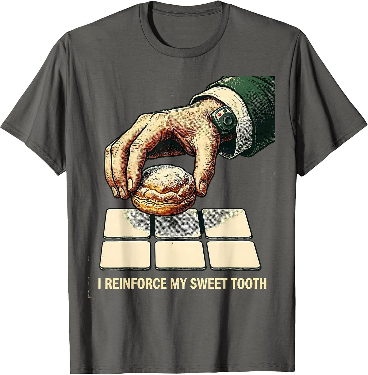 I Reinforce My Sweet Tooth Vintage ABA RBT Behavior T-Shirt - Asphalt Grey
