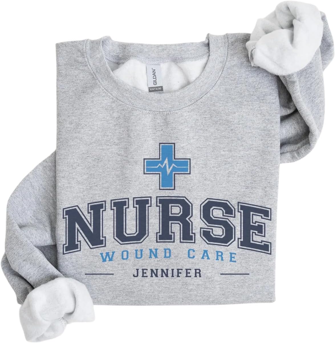 DILYPOD Personalized Nurse Sweatshirt for Women, Custom RN Crewneck for Registered Nurse, Nurses Graduation Gift - Wound