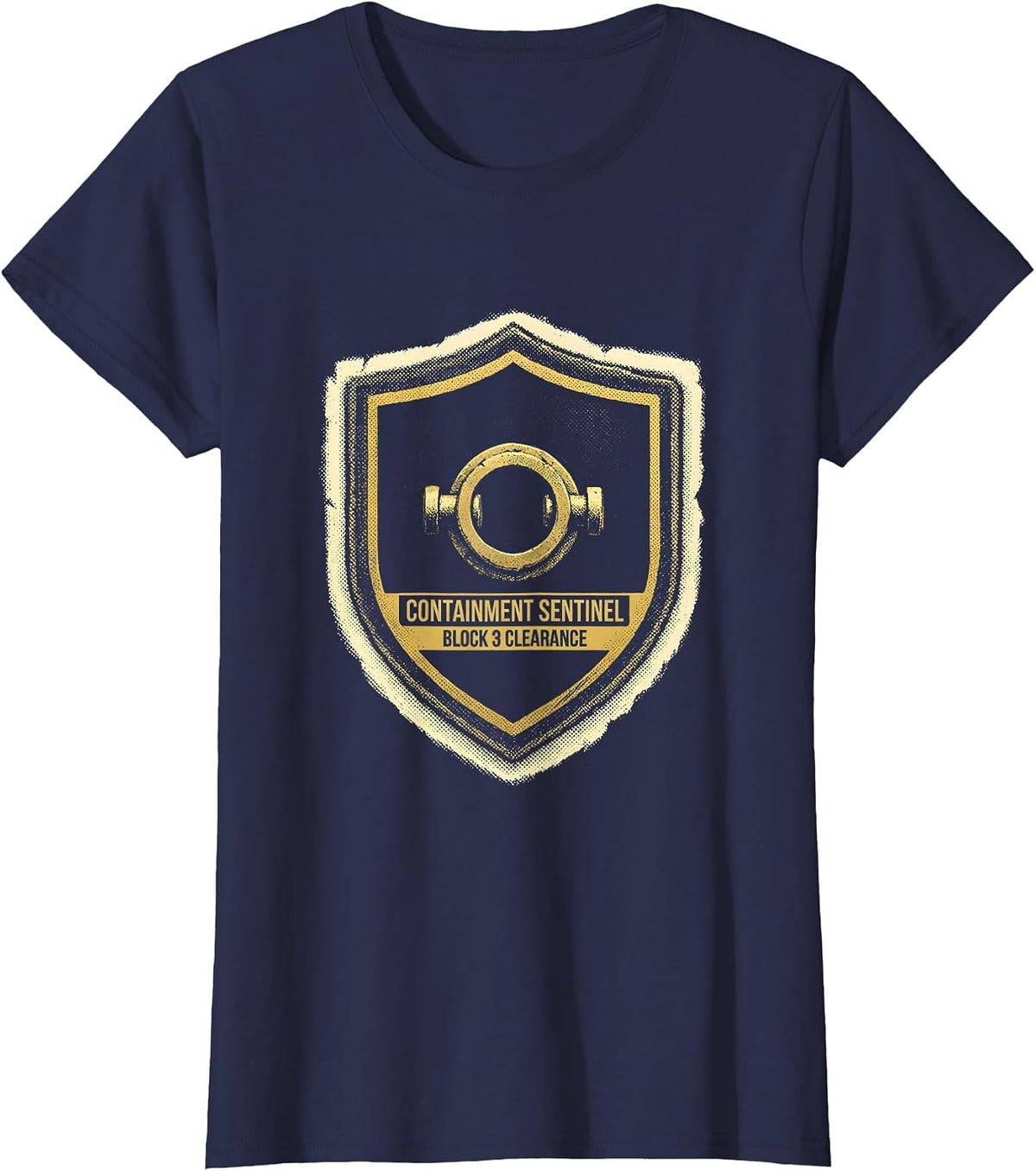 Women's Containment Sentinel — Block 3 Clearance SCP Fan T-Shirt - Navy Blue