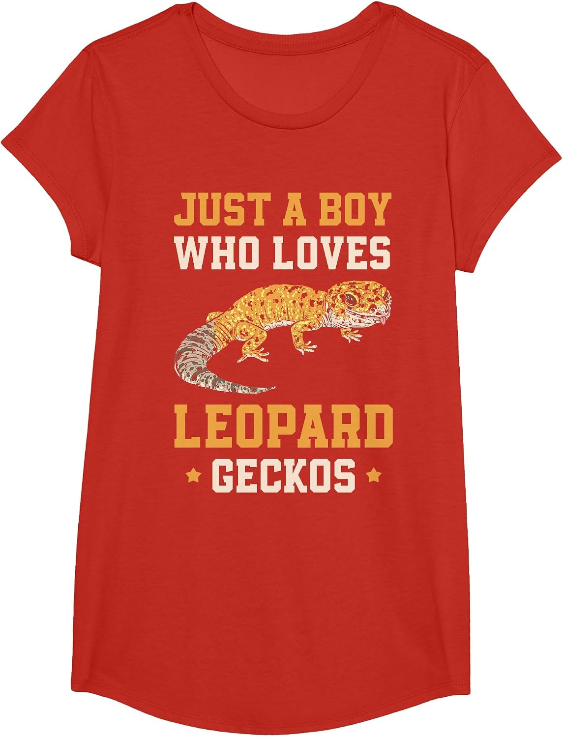 Just A Boy Who Loves Leopard Geckos T-Shirt - Girls Red