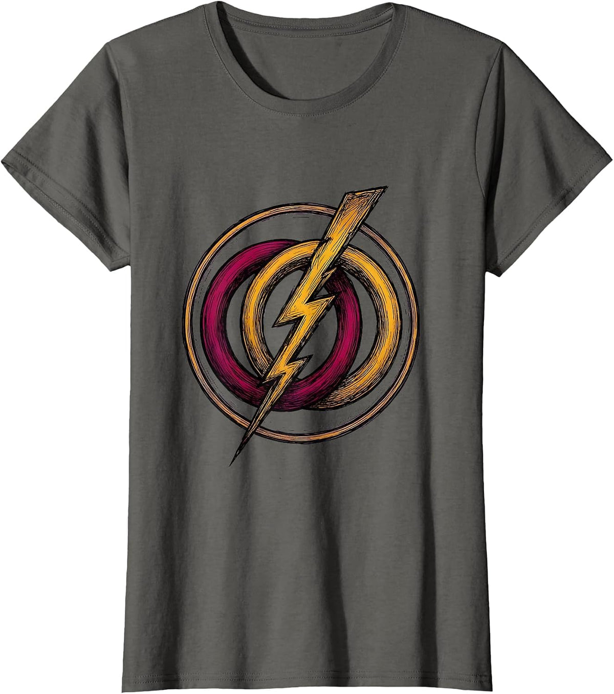 Women's Double Venus Lightning Bolt Lesbian Pride Graphic T-Shirt - Asphalt Grey