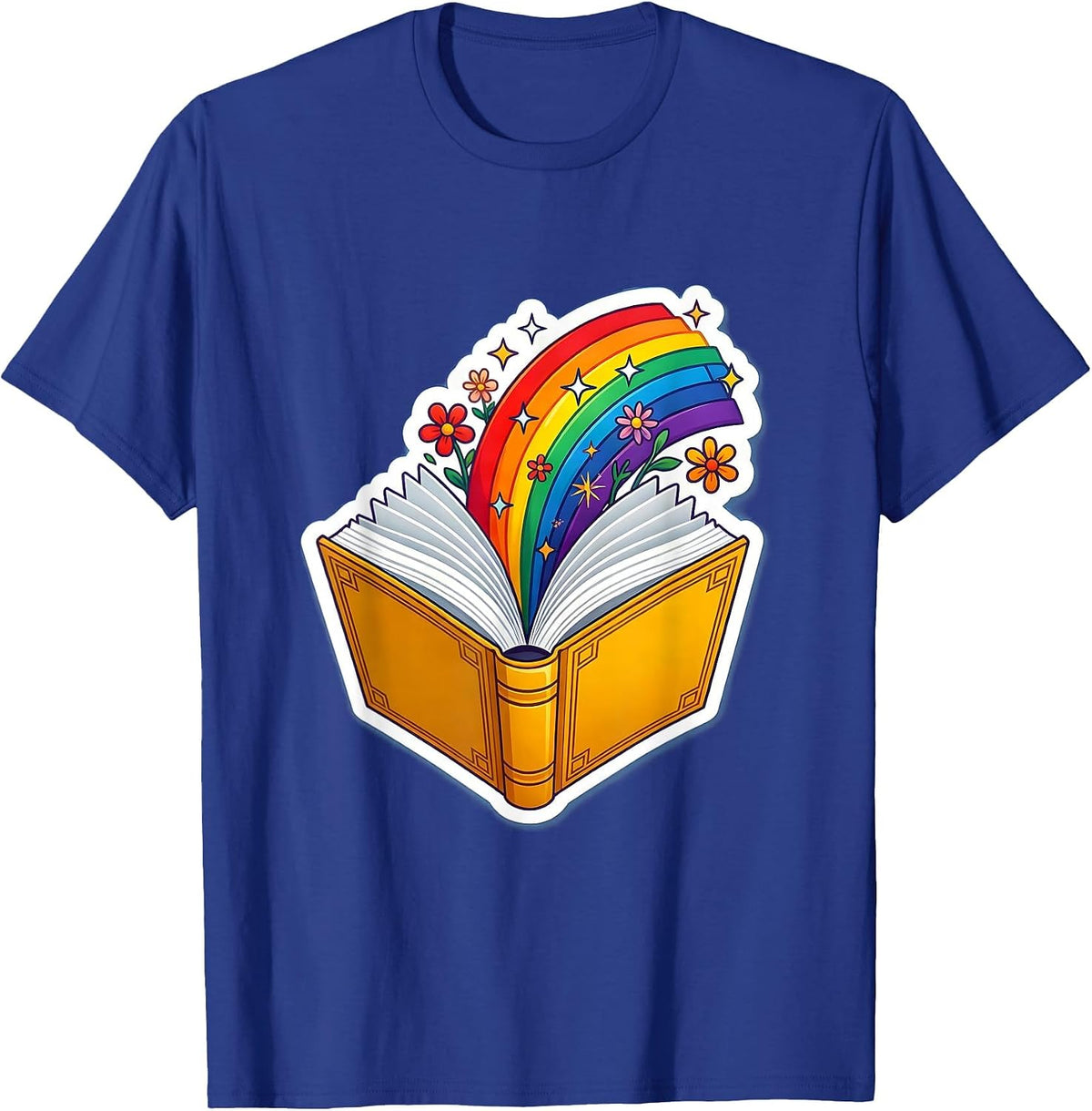 Men's Special Education Teacher Rainbow Book Graphic T-Shirt - Royal Blue