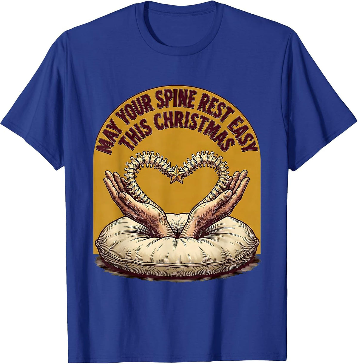 May Your Spine Rest Easy This Christmas Funny Chiropractor T-Shirt - Royal Blue