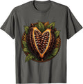 Venezuela Cacao Pod Split Open Seeds Illustration T-Shirt - Asphalt Grey