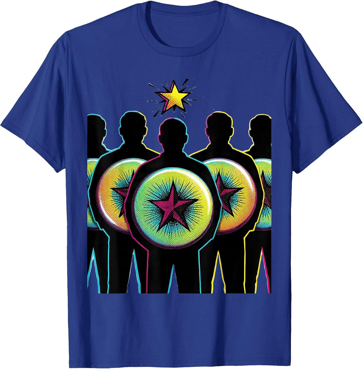 Men's Counselor Badges Pop Art School Counseling Appreciation Week T-Shirt - Royal Blue