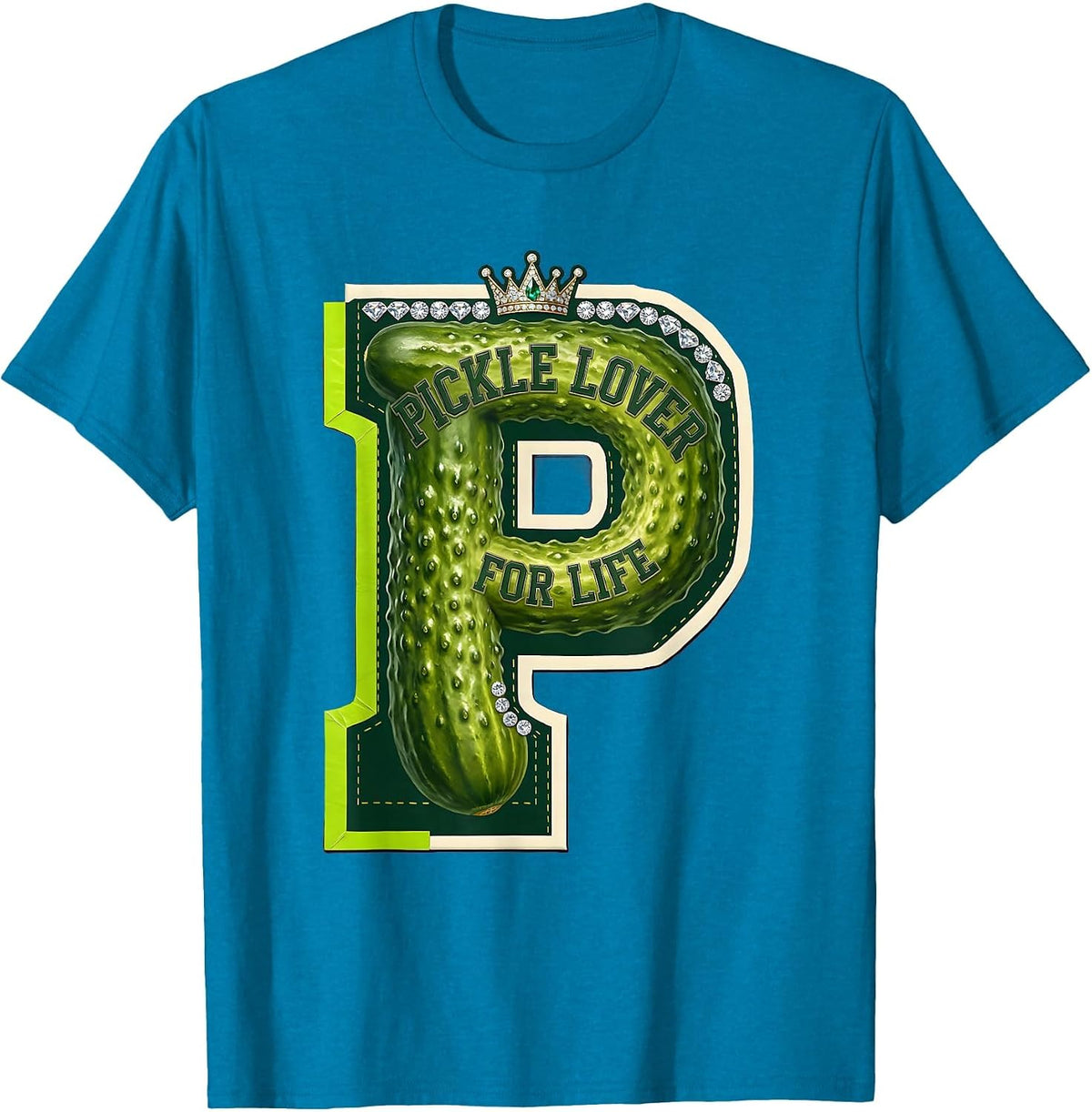 Pickle Lover For Life Funny Pickle Design T-Shirt - Sapphire Blue