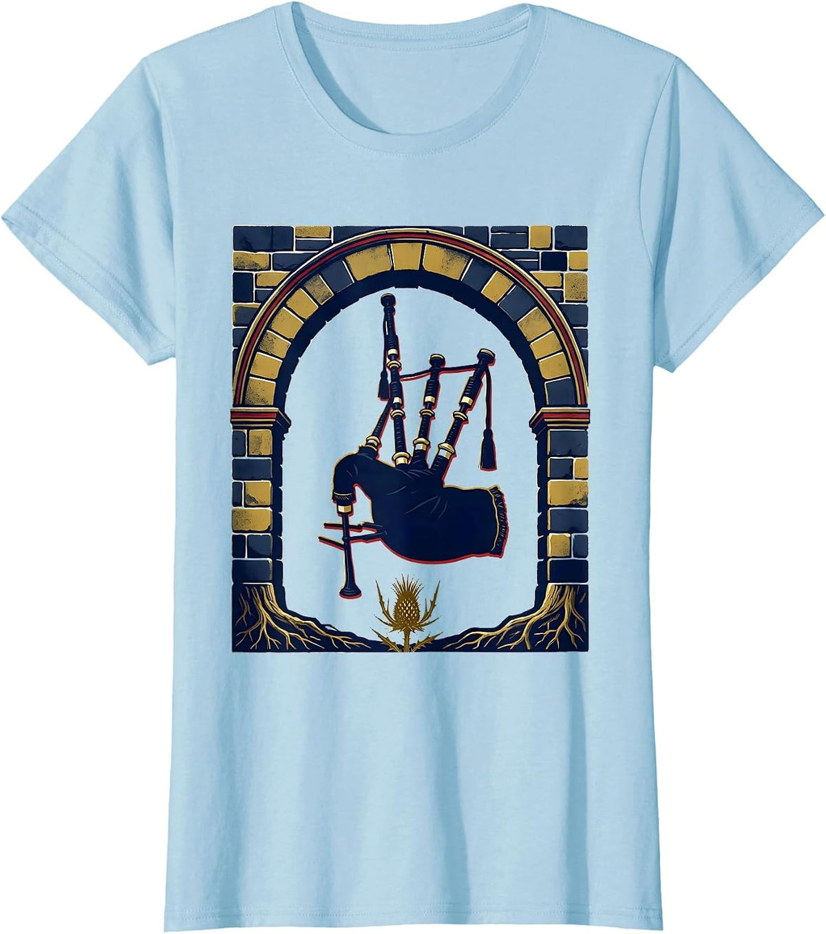 Scottish Bagpipe Heritage Pride Clan Gathering T-Shirt - Baby Blue