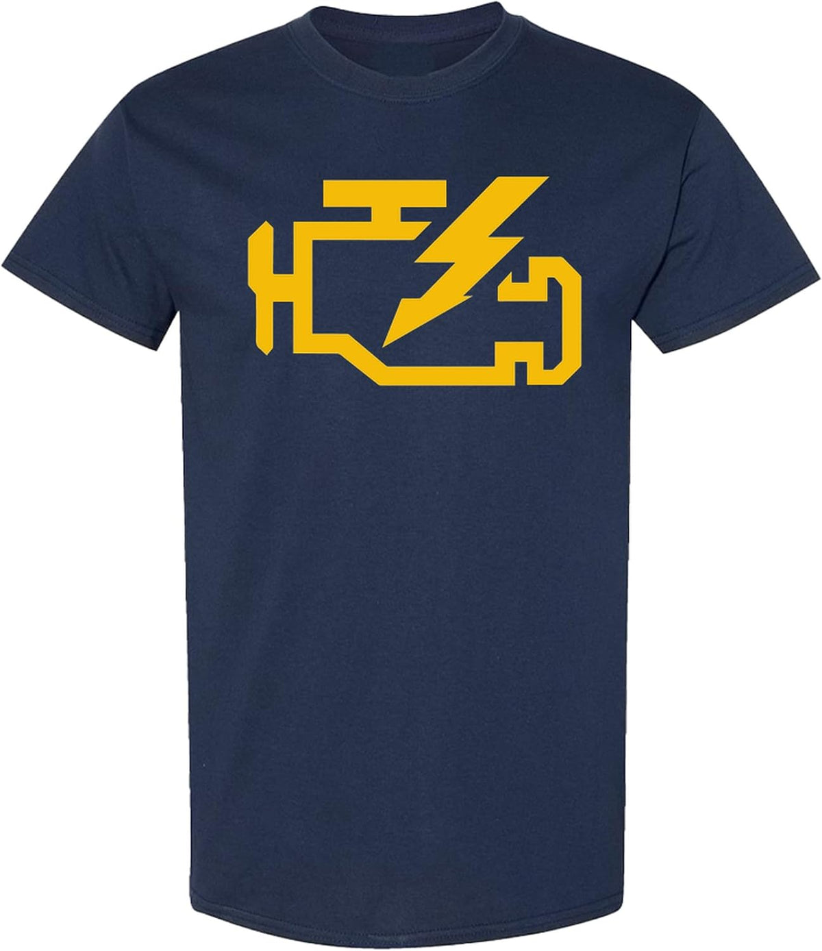 Check Engine Light T-Shirt Funny Mechanic Car Guy Automotive Gearhead - Navy