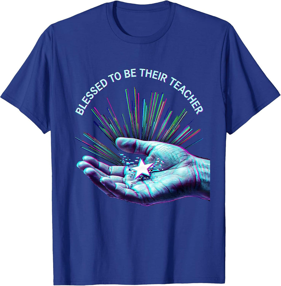 Blessed To Be Their Teacher Special Education Design T-Shirt - Royal Blue