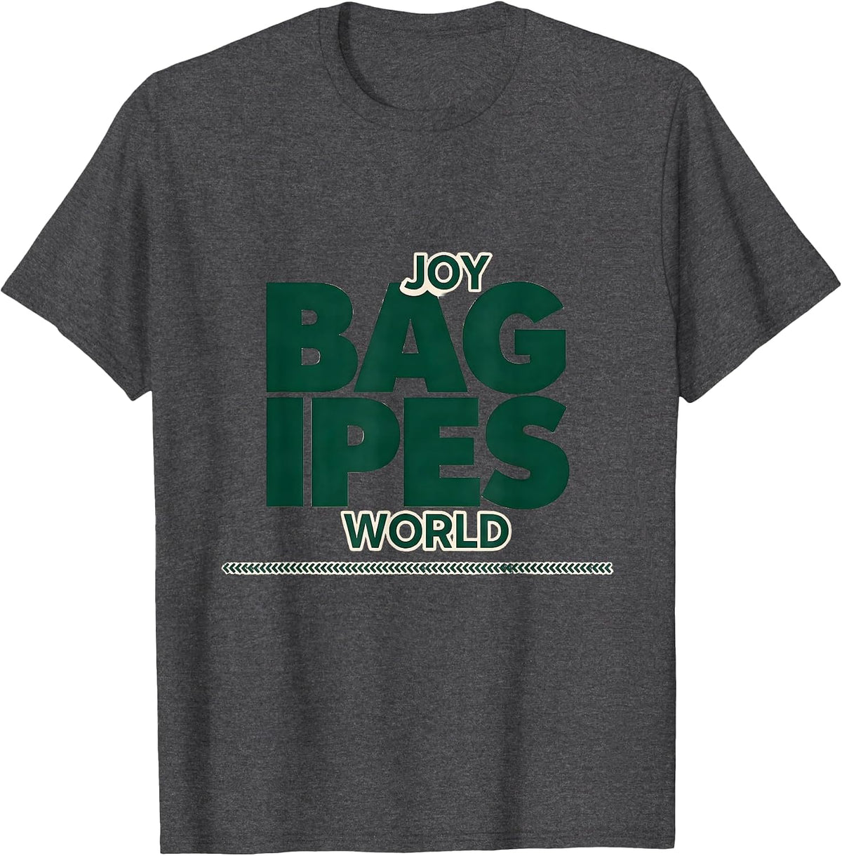 Men's Joy Bagpipes World Funny Bagpipe Player Marching Band Humor T-Shirt - Dark Heather Grey