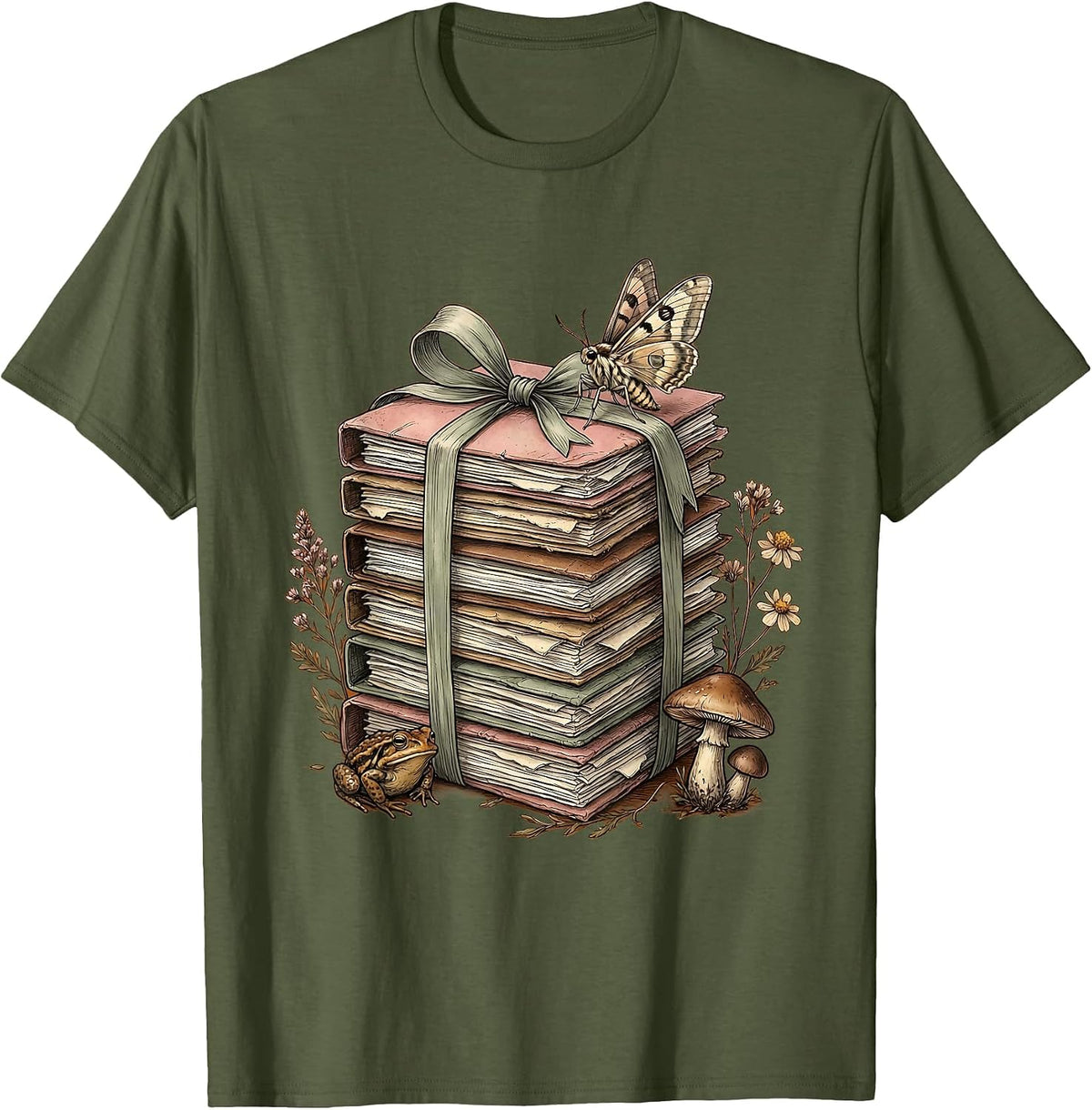 SPED Teacher IEP Folders Illustration Gift T-Shirt - Olive Green
