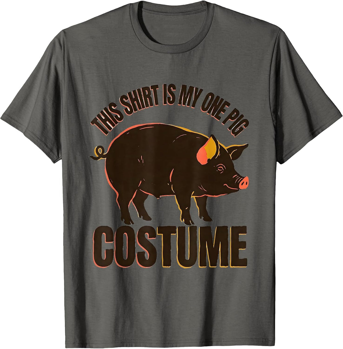 This Shirt Is My One Pig Costume Midcentury Modern Pig Lover T-Shirt - Asphalt Grey