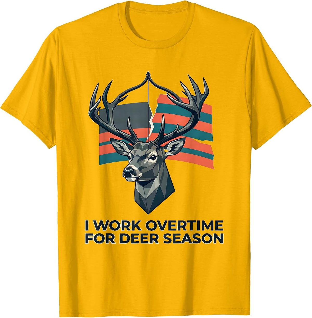 Men's I Work Overtime For Deer Season Funny Hunting Dad Gift T-Shirt - Golden Yellow
