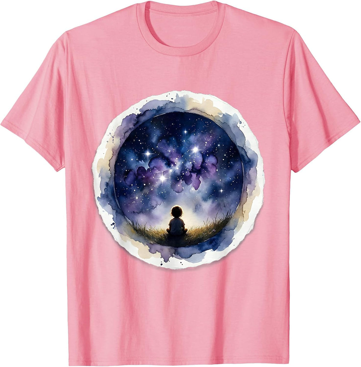 Men's Autism Awareness Starry Night Sky Dreamer Design T-Shirt - Pink