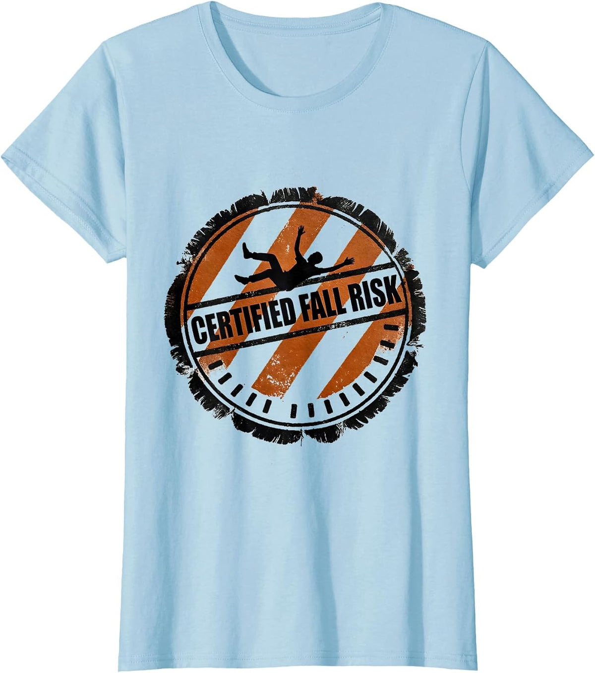 Certified Fall Risk Funny Physical Therapist Occupational T-Shirt - Baby Blue