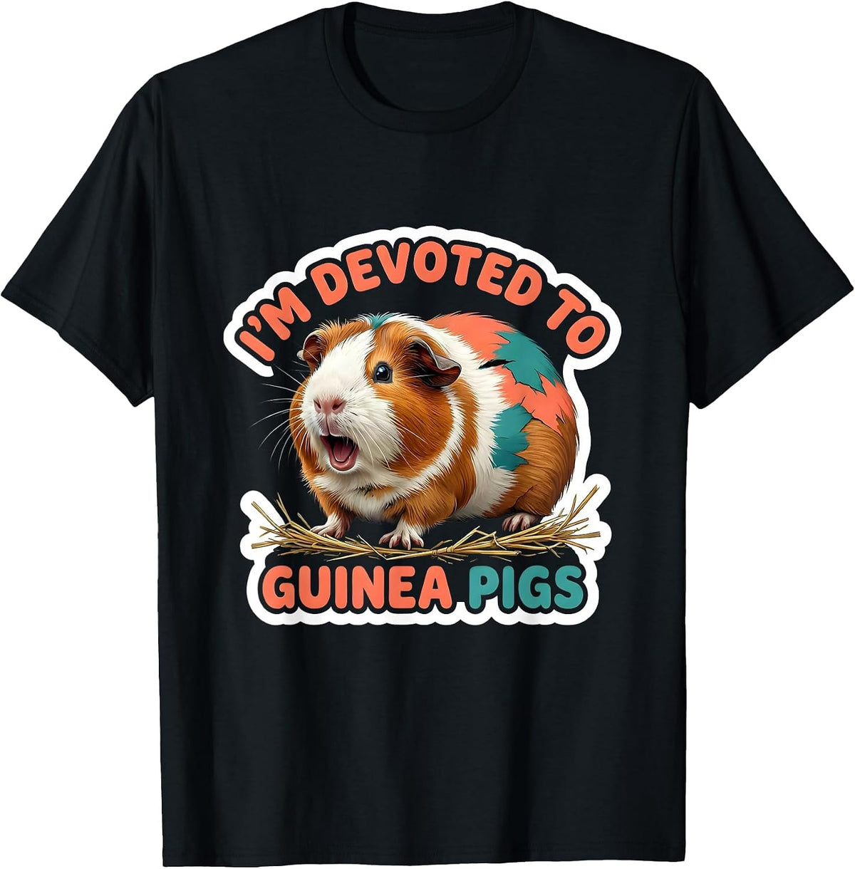 Men's I'm Devoted To Guinea Pigs Cute Guinea Pig Owner Pet Lover T-Shirt - Black