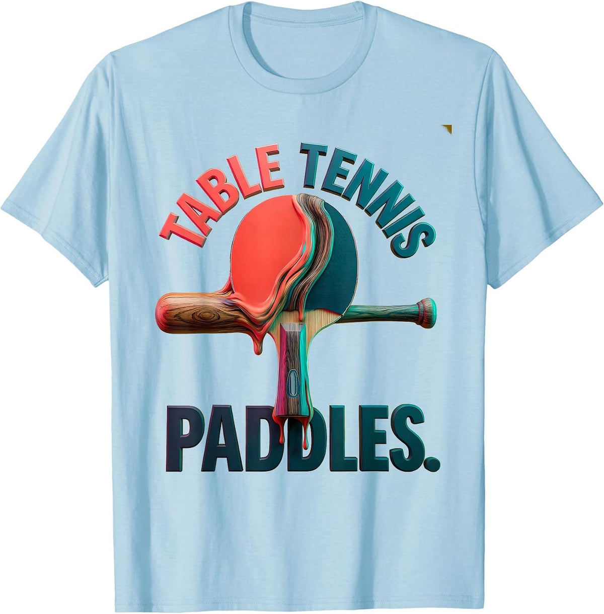 Table Tennis Paddles Baseball Bat Graphic Design T-Shirt - Baby Blue