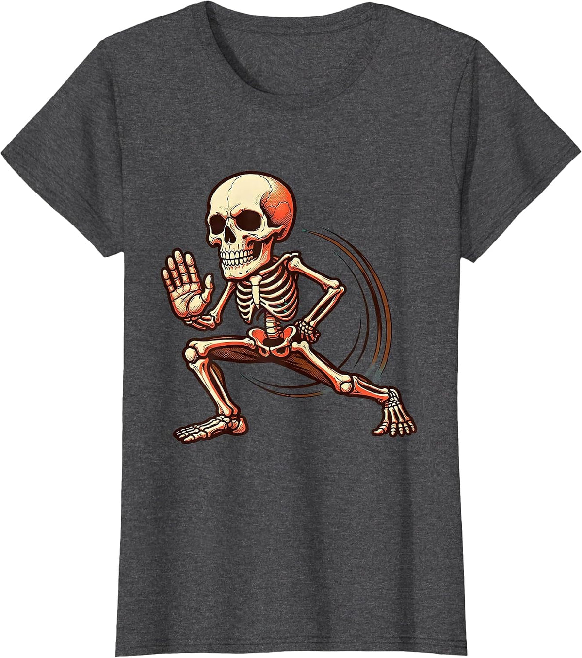 Women's Physical Therapy Lunge Motion Graphic Design T-Shirt - Dark Heather Grey