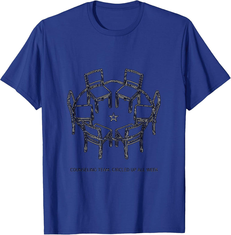 Counseling Team Circled Up All Week School Counselor T-Shirt - Royal Blue