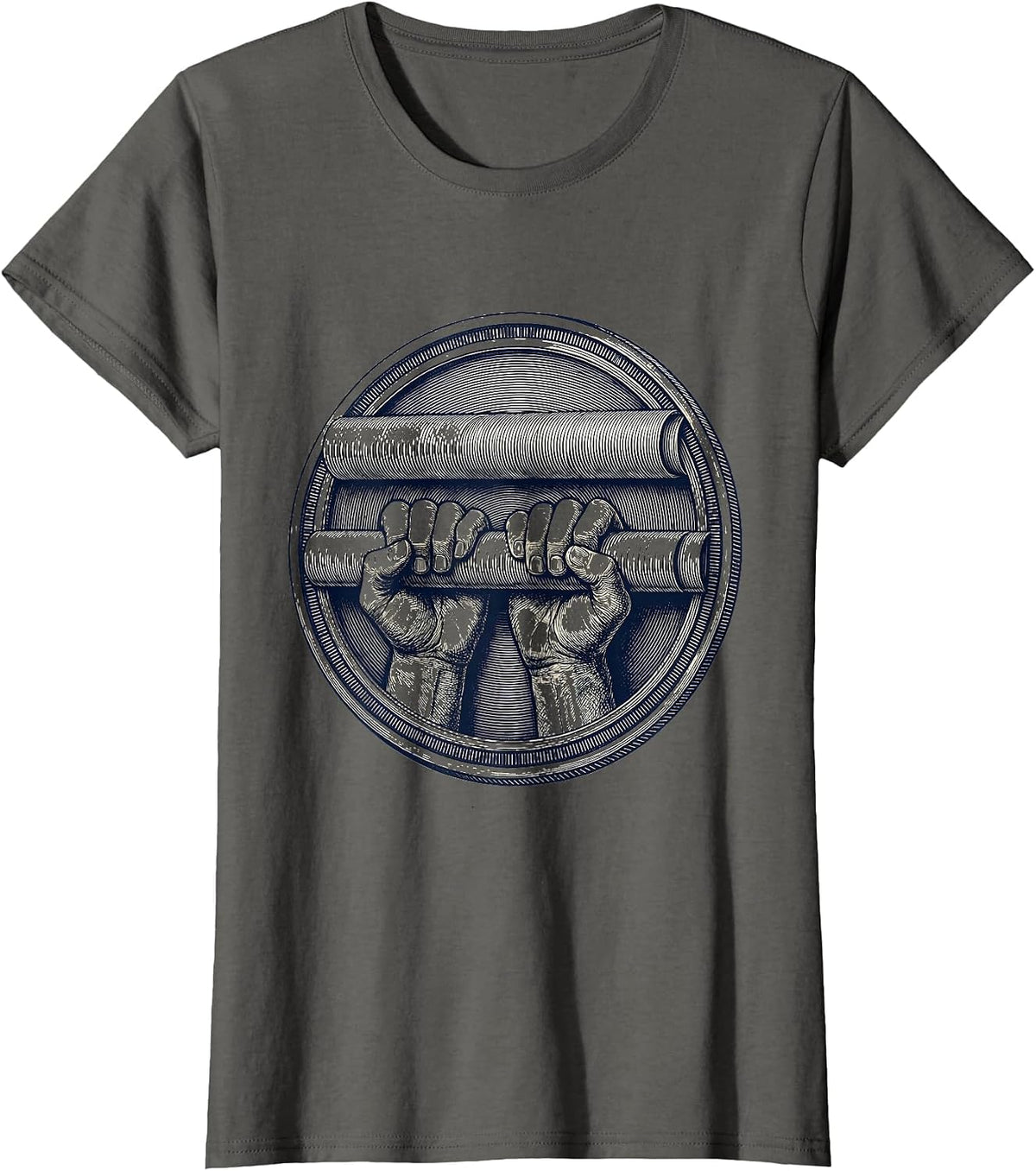 Women's Physical Therapy Parallel Bars Grip Illustration T-Shirt - Asphalt Grey